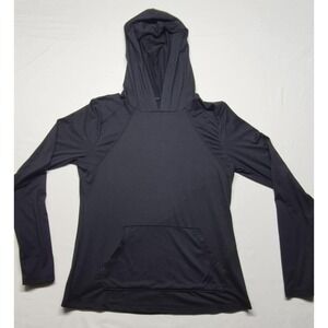 Cycle House women's black‎ front pocket hoodied long sleeve t-shirt sz S